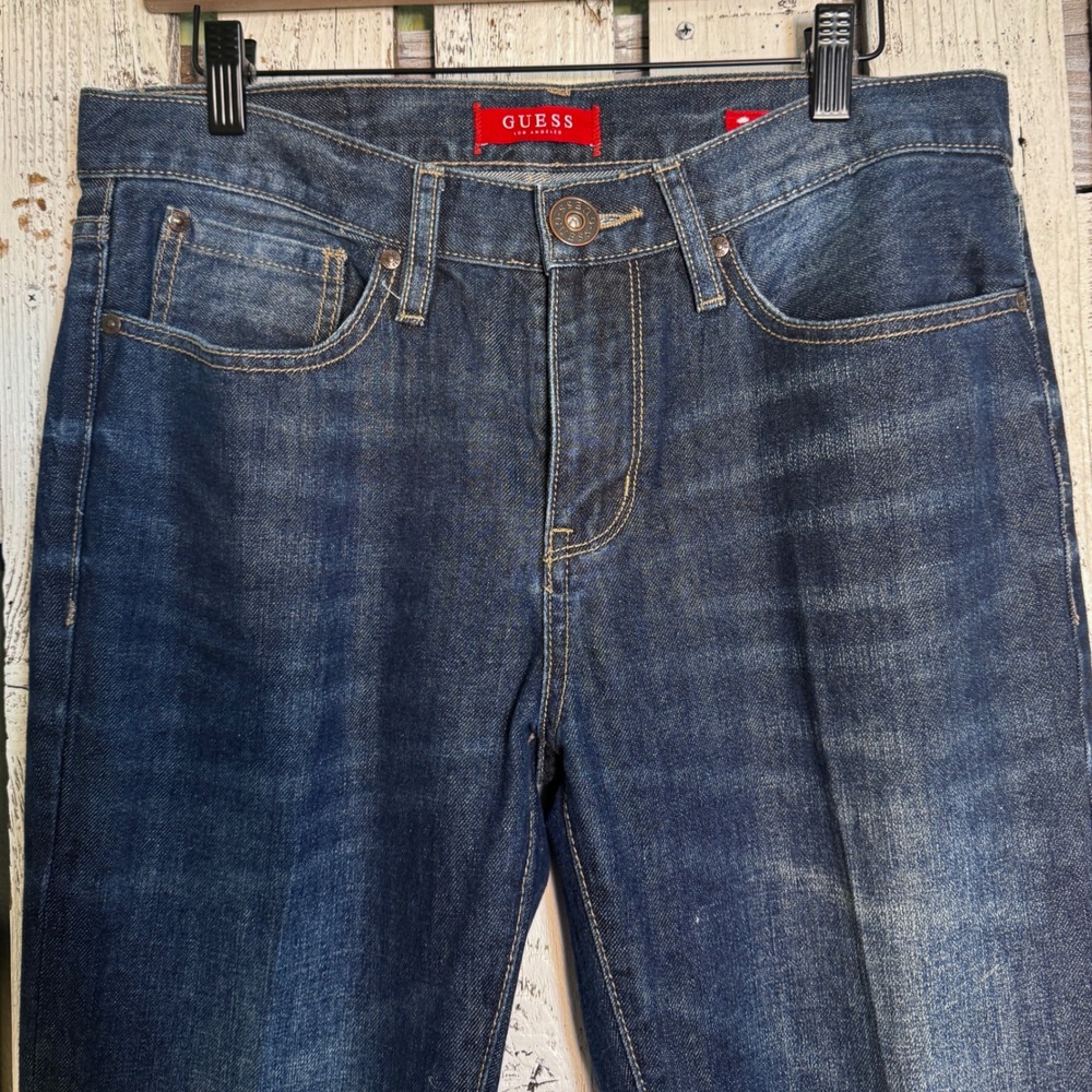 Guess L A Slim Straight Del Mar Fit Jeans Women's 32x30 Dark Wash Blue Classic
